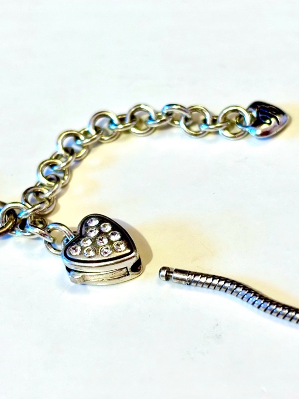 Brighton Mini Charm Heart necklace Fits mini & regular charms Silver Retired - Picture 4 of 9